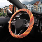 SEG Direct Boho Steering Wheel Cover with Baja Blanket Cloth, Ethnic Style Auto Wheel Cover Made of Coarse Flax, Fits 14 1/2-15 1/4 inches Car Wheel