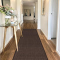 GOYLSER Washable Kitchen 7 Foot Runner Rug Non Slip, Absorbent Long Hall Runners Non Slip, Jute Nonslip Hallway Runner Mat Kitchen Carpet Runner, Deep Brown