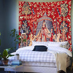 FEASRT European Royal Tapestry Unicorn with Lion, Large 40x30 Inches Soft Flannelette, for Bedroom, Living Room, Dorm