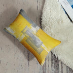 Britimes Throw Pillow Covers Modern Home Art Decor, 12 x 20 Inches Set of 2 Pillow Cases Decorative, Abstract Oil Painting Pillowcases for Bedroom, Living Room, Yellow Grey