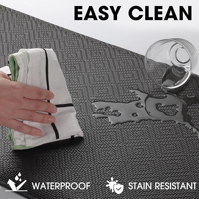 Mattitude Kitchen Mat Cushioned Anti-Fatigue Floor Mat Water Resistant Non-Slip Mats and Rugs Standing and Comfort Desk Mats for House Sink Office Laundry (Dark Grey, 17.3"x28")