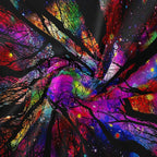 Blacklight Galaxy Forest Silhouette Tapestry for Bedroom Night Sky Ceiling Tapestry for Bedroom Decor Dark Forest Stars Tapestries Glow in the Dark Starry Night Tapestries UV Reactive Dorm Decor 29x37