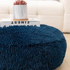 Asuprui Soft Floor Pillow Large Floor Cushion for Sitting Fur Meditation Pillow Premium Yoga Pillow for Living Room Bedroom Balcony Outdoor (Navy Blue Floor Pillow with Insert)
