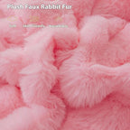 LIFEREVO Luxury Fluffy Faux Rabbit Fur Blanket, Plush Fuzzy Bubble Waffle Throw Couch Sofa, Cozy Comfy Furry Bed Blanket Home Decoration, Aesthetic Shaggy Throw for Bedroom Living Room, 60x90, Pink