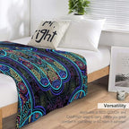 Boho Mandala Throw Blanket Colorful Hand Bohemian Blanket for Sofa Bed Couch Chair Or Dorm 30"x40"