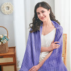 inhand Cornflower Blue Knitted Throw Blanket for Couch Bed, Mothers Day/Mom Birthday Gifts for Mom from Daughter Son, Soft Lightweight with Tassels, Farmhouse Decorative Blanket for Women, 50"x60"