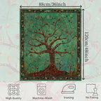 Apdidl Green Tree of Life Tapestry for Bedroom, Nature Tree Wall Hanging Aesthetic, Bohemian Hippie Tapestries Wall Art, Tree Decor Blanket Backdrop for Living Room (36"X48")