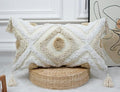 Modern Long Lumbar Throw Pillow Cover 16 x 24,Cotton and Linen Tufted Decorative Boho Long Lumbar Pillow Case for Couch Sofa Bed Farmhouse Chair Outdoor,Khaki&Beige&White