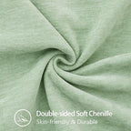 decorUhome Summer Chenille Soft Cozy Throw Pillow Covers 16x16 Set of 2, Modern Farmhouse Boho Velvet Decorative Pillow Cases with Stitched Edge for Couch Sofa Bed Home Decor, Sage Green