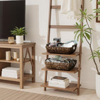 StorageWorks Wicker Baskets for Organizing, Woven Basket with Wooden Handles, Wicker Storage Baskets for Shelf, Brown, 2-Pack