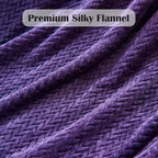 NEWCOSPLAY Super Soft Throw Blanket Dark Purple Premium Silky Flannel Fleece Leaves Pattern Lightweight Bed Blanket All Season Use (Dark Purple, Throw(50"x60"))