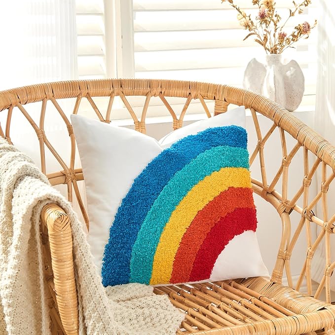 lifein 18x18 Pillow Covers-Throw Pillow Cover Tufted Boho Jacquard Pillow Covers Farmhouse Decorative Pillow Cover Pillow Cases for Gift Couch Sofa Bed Chair Living Room Home Decor