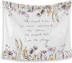 HUGANE Girls Nursery Tapestry, Wildflower Nursery Tapestry Wall Hanging, Positive Affirmations Floral Wall Blanket Backdrop Decor for Toddler Kids Girls Room Bedroom Dorm, 50x60 Inch