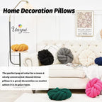 Uvvyui Knot Pillows, 14 Inch Decorative Throw Pillows Round Pillows Cushion, Soft Handmade Knotted Ball Pillow Plush Cushion Home Decor for Bed Couch Living Room (Black, 14 Inch)