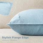 Foindtower Pack of 2, Decorative Linen Soild Throw Pillow Covers Soft Accent Euro Cushion Case Farmhouse Neutral Pillowcase for Chair Couch Sofa Bedroom Living Room Home Decor 18 x 18 Inch Light Blue