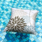DFXSZ Brown Blue Flower Pillow Covers 20x20 Inch Set of 2 Summer Outdoor Waterproof Decor for Home Patio Funiture Garden Living Room Modern Art Floral Polyester Square Cushion Cover 01F20