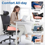 Seat Cushion, Chair Cushions, Office Chair Cushions, Anti-Slip Bottom & Removable Cover Tailbone Pain Relief Cushion, Memory Foam Seat Cushion, 5.28 in Thick (Pink)
