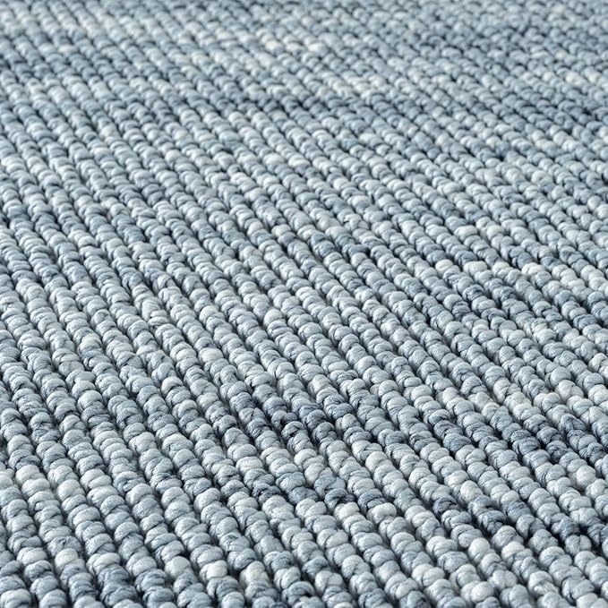 LUXE WEAVERS Solid Machine Woven Blue 6x9 Area Rug, Indoor Stain-Resistant Carpet
