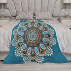 Ornamental Mandala Throw Blanket Indian Hippie Bohemian Art Floral Texture Pattern Blanket for Sofa Bed Couch Chair Or Dorm 60"x80"