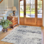 Area Rug 5×7, Vintage Boho Rug,Ultra-Soft Low Pile, Washable, Non Slip,Stain Resistant Printed Carpet for Living Room Bedrooms Playroom Office Kitchen, Blue/Abstract