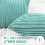 Simmore Decorative Fall Throw Pillow Covers 12x20 Set of 2, Soft Plush Flannel Double-Sided Fluffy Lumbar Pillow Covers for Couch Sofa Living Room, Aqua Haze