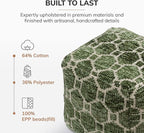 Anji Mountain Pouf Ottoman Foot Rest, Handmade Ottoman Pouf, Comfortable Foot Stool, Decorative Floor Seating for Living Room Decor, Bedroom & Home Décor Accent - Green