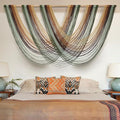 Flber Macrame Wall Hanging Boho Wall Decor Yarn Wall Art Tapestry Bedroom Living Room Nursery Apartment Home Decor 57" W x 31" L
