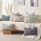 Decorative Couch Throw Pillow Covers 22x22 Blue Striped Soft Wool Pillow Covers Neutral Textured Boho Cushion Covers for Modern Farmhouse Sofa Bedroom Living Room Decor SY011-C22