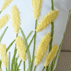 vctops Farmhouse Pampas Grass Cotton Tufted Throw Pillow Cover Boho Embroidery Pillowcase Soft Square Cushion Case for Sofa Couch Bed Chair (Yellow G,18"x18")