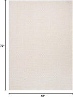 Easy Jute Rugs 4x6 White Color Living Room Indoor Outdoor Area Rug for Farmhouse Patio and Kitchen Rug High Traffic Washable Easy to Clean Solid Boho Woven Design Outside Carpet (4 x 6)