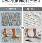 GENIMO 5X7 Washable Modern Area Rugs for Living Room, Non-Slip Low Pile Chenille Print Rug, Soft Rugs for Bedroom Dining Room Home Office, Sage Mist