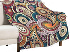 Indian Boho Throw Blanket Mandala Design Colorful Bohemian Floral Paisley Blanket for Sofa Bed Couch Chair Or Dorm 60"x80"