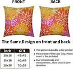 Yellow Orange Pink Pillow Covers 18X18 Inch Set of 2, Spring Summer Modern Geometry Dahlia Floral Print Decorative Throw Pillow Covers Outdoor Farmhouse Cushion Case for Couch Sofa Bed Decor
