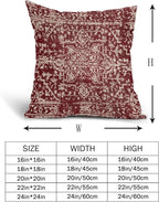 Burgundy Red Boho Throw Pillow Covers 18x18 Inch Decorative Square Beige Tan Gray Maroon Pillow Cases Bohemian Carpet Pattern Ethnic Cushion Covers Farmhouse Home Decor For Sofa Couch Outdoor Set of 2