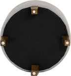Homepop Home Decor | Upholstered Round Tufted Foot Rest Ottoman | Ottoman with Storage for Living Room & Bedroom | Decorative Home Furniture, Gray Fabric