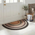 SAFAVIEH Washable Rug Outdoor Braided Collection - 2' x 4' Half Moon Shape, Multi, Handmade & Reversible, Non-Shedding & Easy to Clean, Entryway, Front Door, Kitchen, Mudroom (BRD308A)