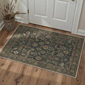 GENIMO Area Rug 2x3 Doormat, Machine Washable Low Pile Rugs, Small Retro Chenille Entryway Mat for Entrance, Hallway, Kitchen and Corridor, Forest Green
