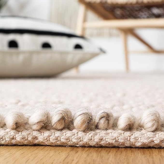 SAFAVIEH Area Rug 8x10 - Natura Collection - Large - Grey & Ivory, Handmade Wool Blend, Textured Design, Ideal for Living Room, Bedroom, Dining Space (NAT425F)