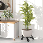 Plant Caddy with Wheels - 10.24" Plant Stand with Wheels, 360° Lockable Plant Rollers Plant Dolly, Plant Tray with Casters for Indoor and Outdoor.