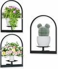 Black Metal Wall Plant Holder - 3-Pack Wall Mounted Plant Stands and Hanging Holders for Indoor Planter and Flower Pot - Arch Decor Shelf for Plant Storage (Pot Not Included)
