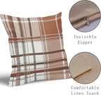 Kawani Fall Orange Grey Plaid Pillow Covers 22X22 Inch Autumn Retro Buffalo Tartan Decorative Pillow Cases Set of 2 Thanksgiving Farmhouse Throw Pillows for Cushion Sofa Couch Outdoor