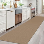 EARTHALL Woven Runner Rug 3x10 Ft Washable Runners for Hallways Long Non Slip Rubber Backed Kitchen Runner Braided Indoor Floor Carpet Runners for Entryway, Hallway, Kitchen, Orange/Tan/Brown