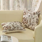 Brown Pillow Covers 18x18 Inch Set of 2 Brown Chinoiserie Floral Throw Pillows Boho Vintage Flowers Decorative Pillow Cases Outdoor Chinoiserie Decor Farmhouse Cushion Case for Couch Sofa
