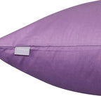 Thmyo 4-Pack 100% Cotton Comfortable Solid Decorative Throw Pillow Case, Square Cushion Cover Pillowcase Sublimation Blank Pillow Covers DIY Throw Pillowcase for Sofa(22x22 inch/ 55x55cm,Purple)