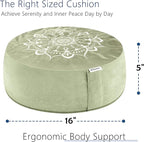 Hihealer Meditation Cushion, Traditional Tibetan Meditation Pillow Velvet Cover - Large Floor Cushion Seating for Adults - Yoga Buckwheat Bolster for Women、Moms