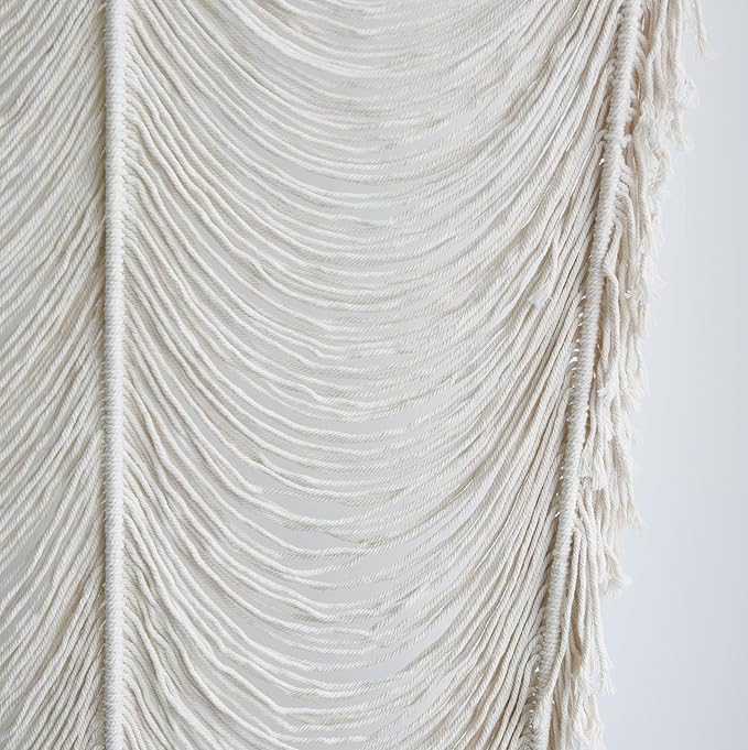 Macrame Curtain Boho Curtain Doorway Window Wall Decor Fiber Yarn Art Craftsmanship Bedroom Headboard Décor,59" W x 75" H(1 Panel)