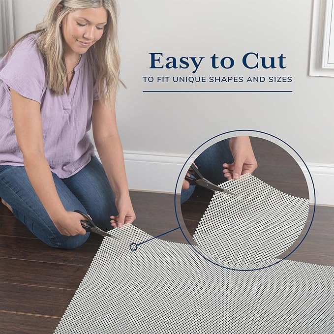 Veken Rug Gripper Pad for Hardwood Floors Tile Floors, 12 Pcs Rug Tape, Thick Cushion Non Slip Rug Pads for Area Rugs, Under Carpet Anti Skid Mat, Keep Your Rugs Safe and in Place, 2x3 Ft