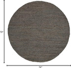 SAFAVIEH Natural Fiber Collection Area Rug - 6' Round, Charcoal, Handmade Jute, Braided Woven Design, Ideal for Living Room, Bedroom (NF212C)