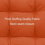 QILLOWAY Outdoor Seat/Back Chair Cushion Tufted Pillow, Spring/Summer Seasonal Replacement Cushions - Set of 2 (Orange)