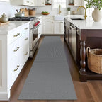 EARTHALL Woven Runner Rug 2x8 Ft Washable Runners for Hallways Cotton Non Slip Rubber Backed Kitchen Runner Braided Indoor Floor Carpet for Entryway, Hallway, Kitchen, Bedroom, Dark Gray